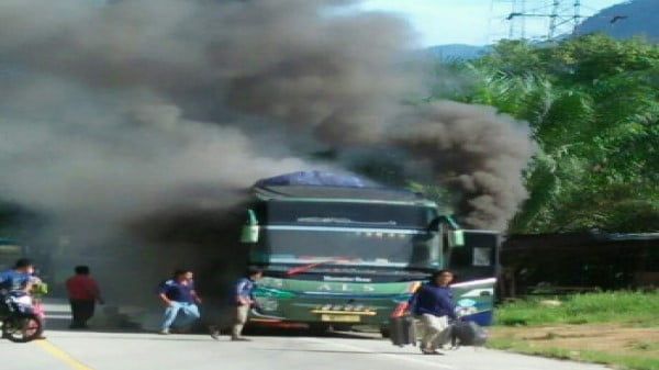 Bus ALS Rute Medan-Jakarta Terbakar