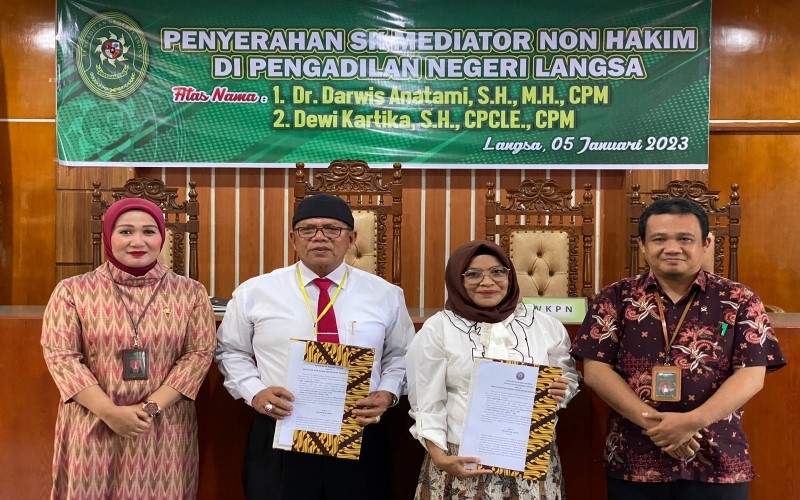 Dua Mediator non Hakim MoU Dengan PN Langsa
