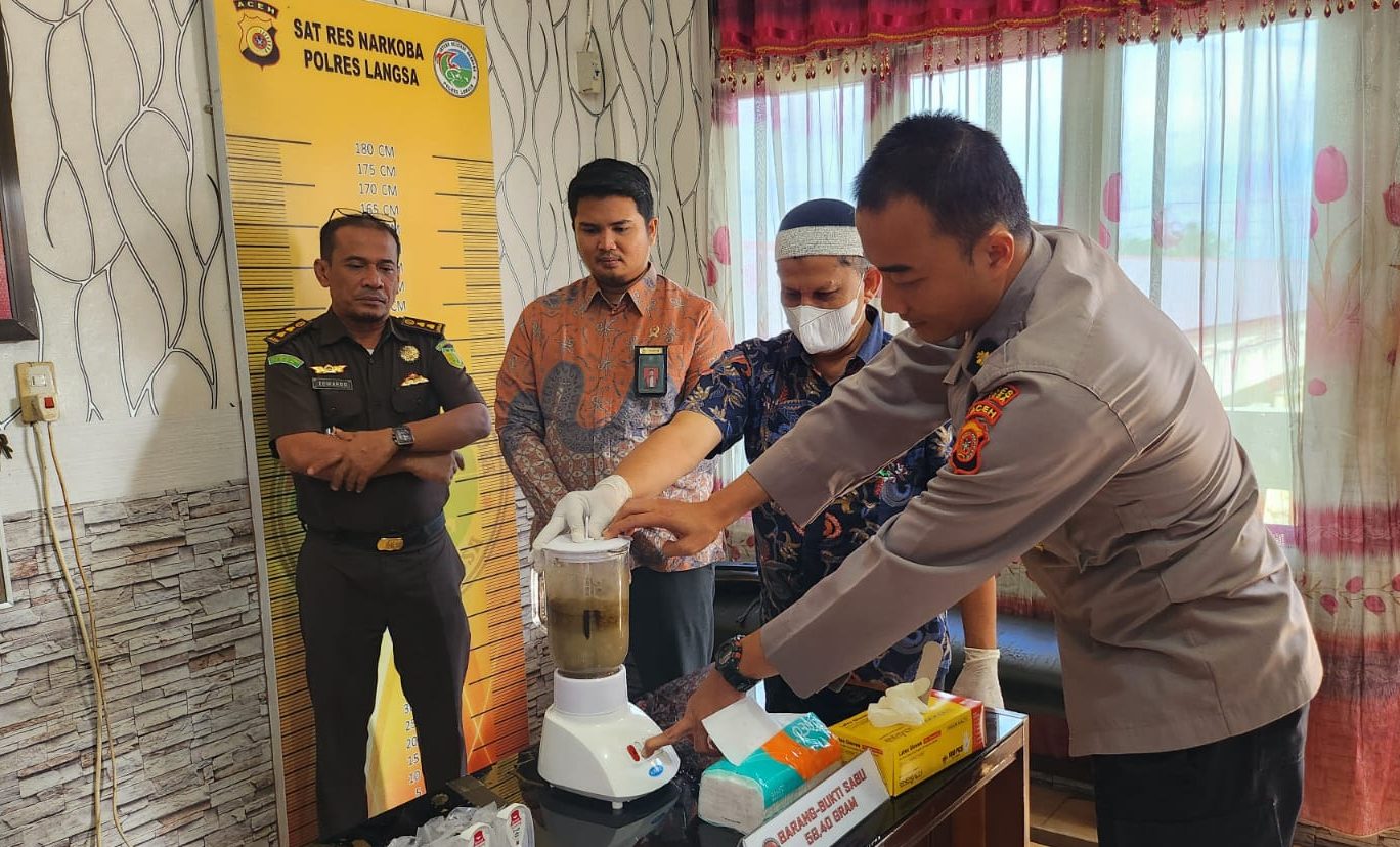 Satresnarkoba Polres Langsa Blender Sabu