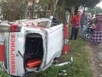 Ambulans Aceh Timur Alami Kecelakaan, Tiga Orang Luka-luka