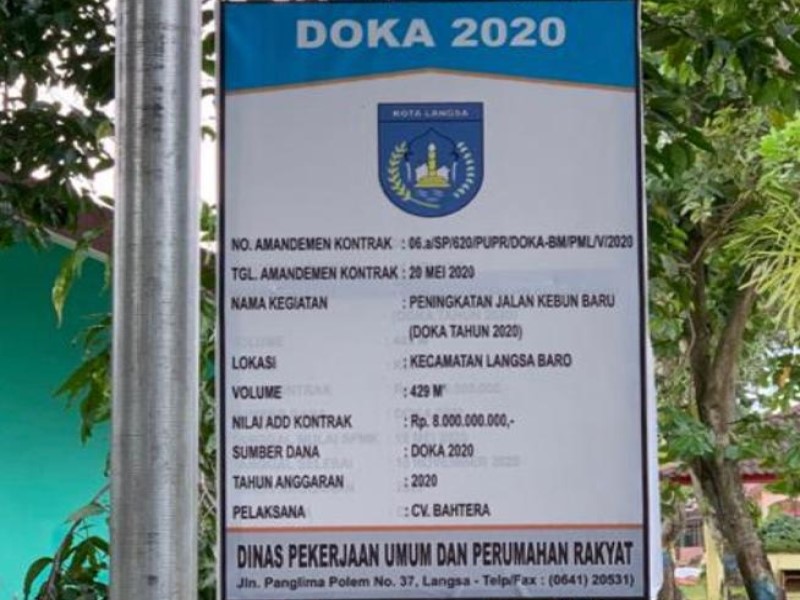 Kasus Pembangunan Jalan Kebun Baru Langsa Ditingkat ke Tahap Penyidikan di Kejati Aceh