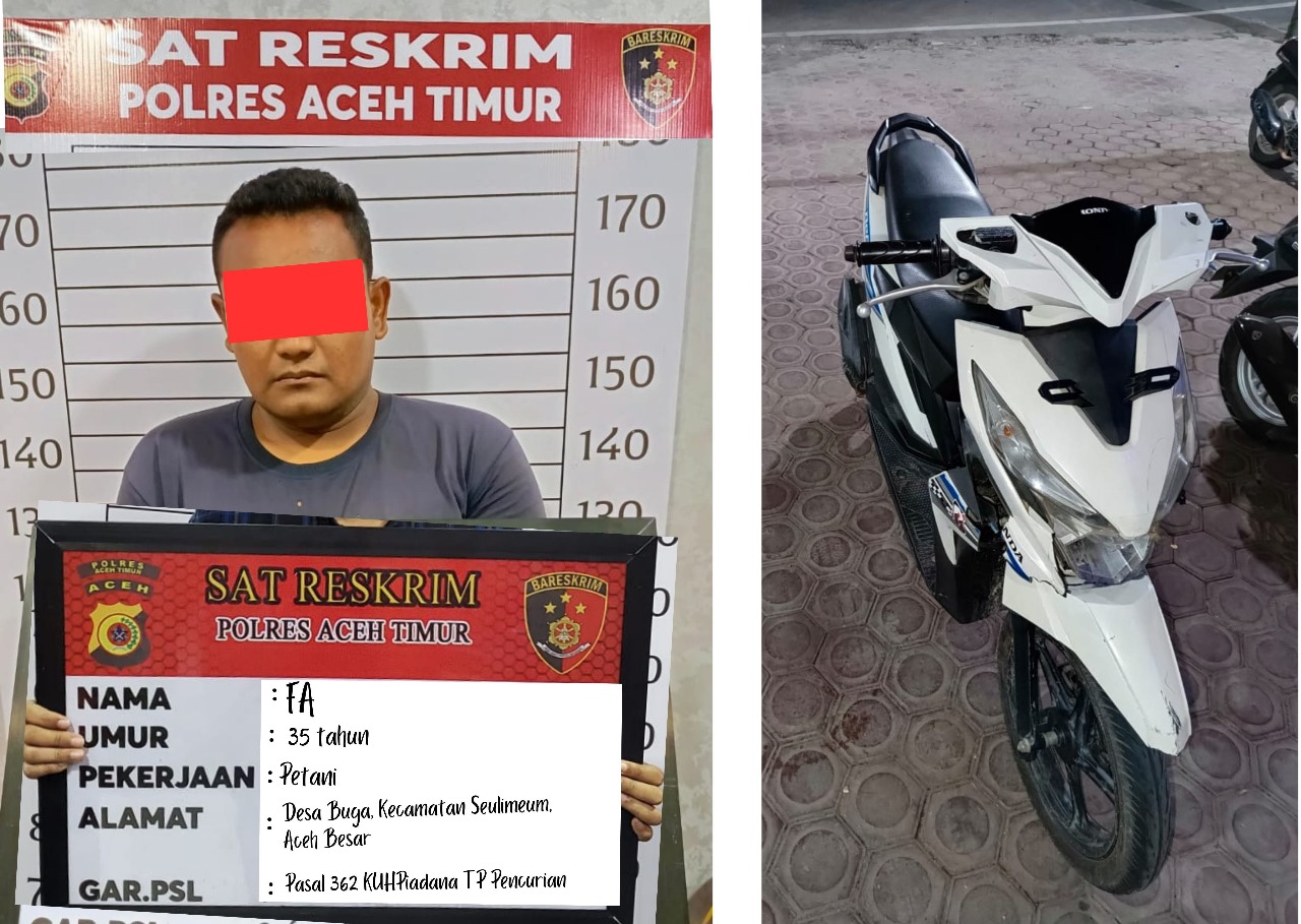 Modus Minta Tolong, Pria Inisial FA Bawak Kabur Sepmor Milik Warga Lhokseumawe: Diringkus Reskrim Aceh Timur