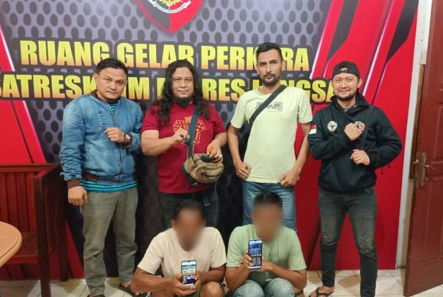 Satreskrim Polres Langsa Tangkap Dua Tersangka Pemain Judi Online