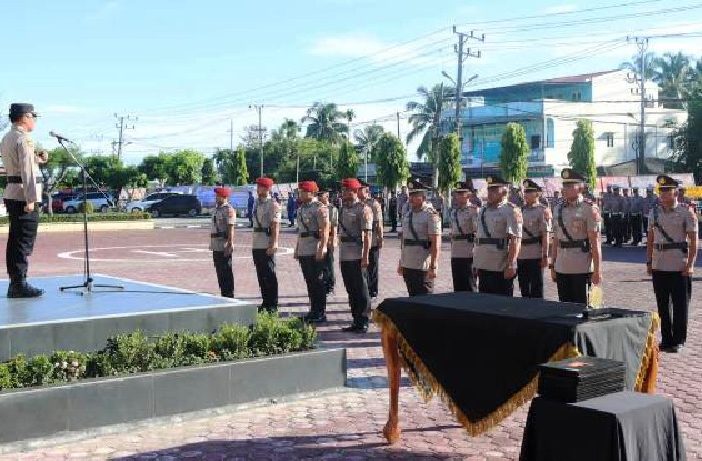 Kapolres Aceh Timur Pimpin Serah Terima Jabatan Tiga Kasat Dan Empat Kapolsek