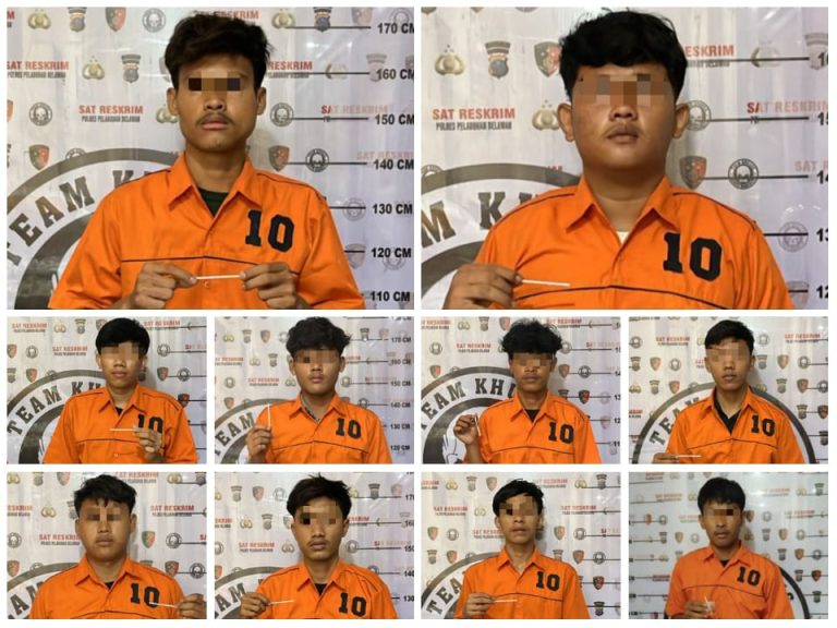 Polres Belawan Tangkap 10 Orang Gemot Sena Marelan Yang Resahkan Warga