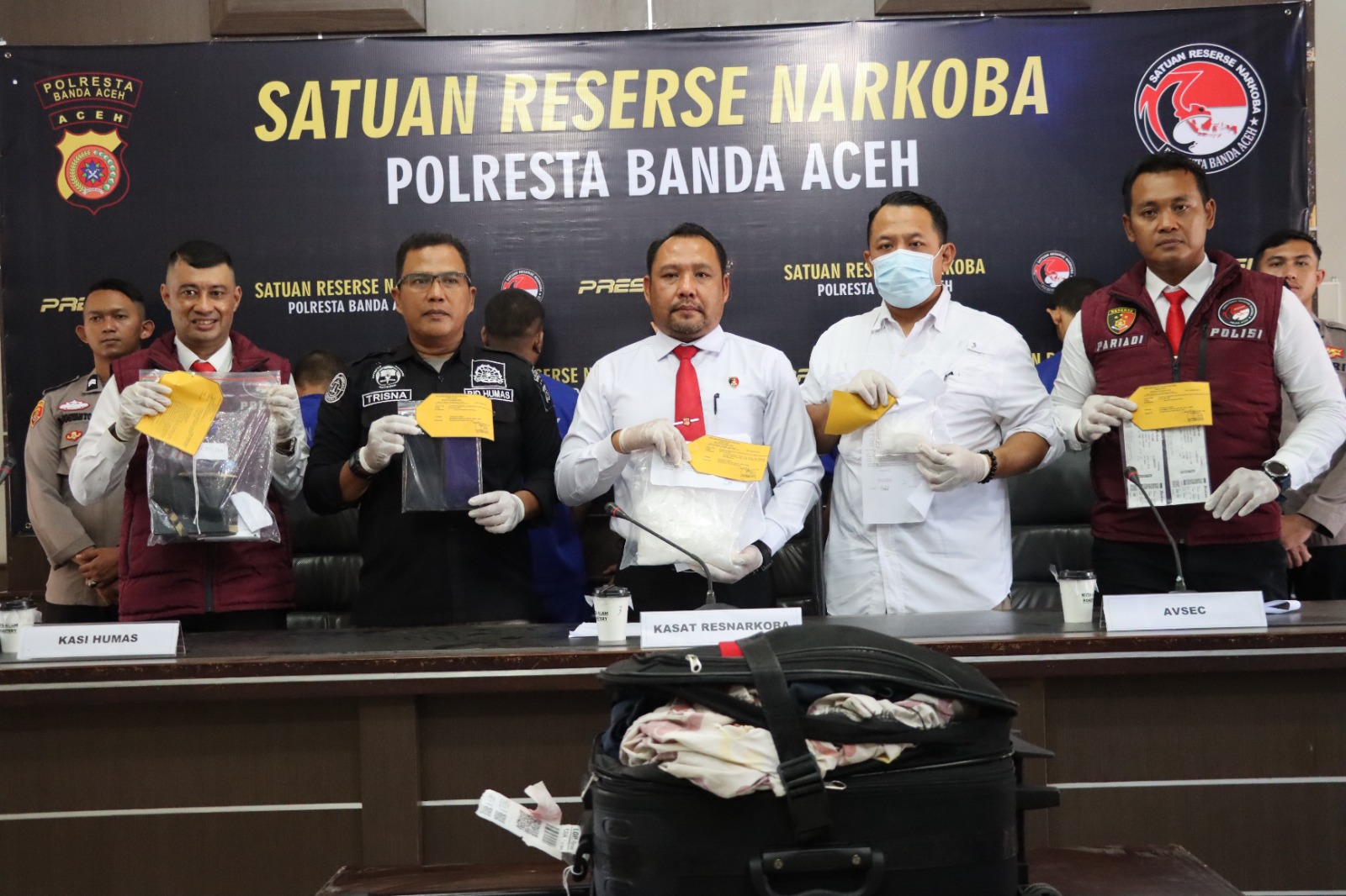 Polisi Kejar DPO Kurir 959 Gram Sabu Lewat Bandara SIM Aceh Besar Tujuan Lombok